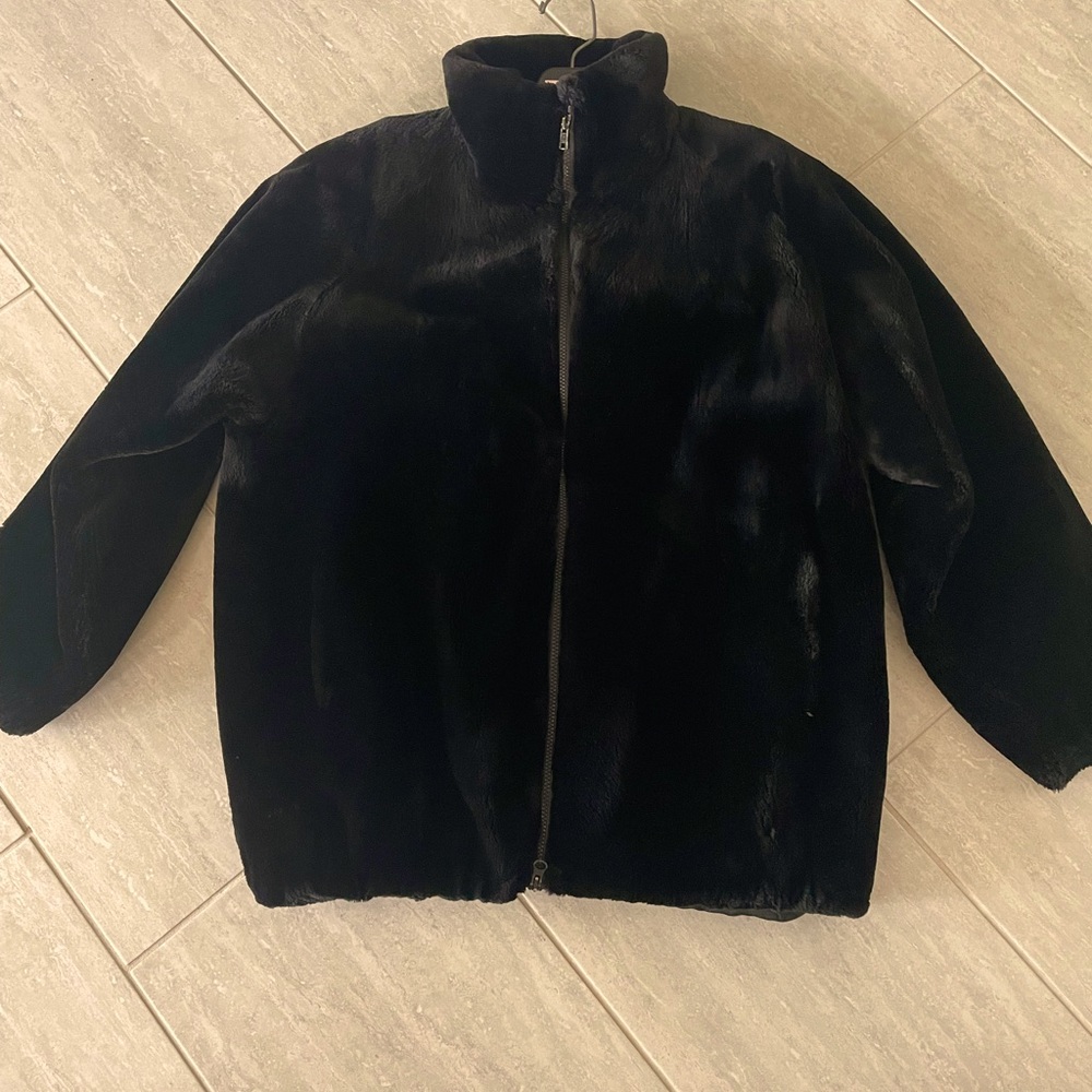 Onyx Sheared Beaver Bomber Jacket with Silk Lining!